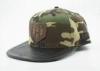 Custom Camo Snapback Army Baseball Caps Embroidered With Leather Patch Logo