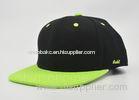 Cool Adults Acrylic Plain Baseball Caps With Flat Fluorescence Green Bill