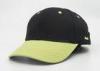 Curved Brim Cotton Twill Plain Baseball Caps Black With Green 56 - 60 cm