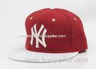 Fashion 100% Acrylic Baseball Hat Embroidery Red With White 22inch