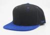 Embroidery Plain Baseball Caps Acrylic Double Color Adjustable Black With Blue