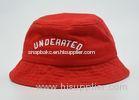 Unisex Red Fishing Bucket Hat Official 3D Puff Embroidery 56 - 60 Cm