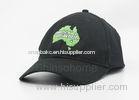 100% Acrylic Curved Brim Flexfit Baseball Hats Black 22 - 23 Inch , 6 Panel Cap