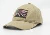 Adults / Youth Fitted Baseball Caps 100% Cotton Khaki 6 Panel 58 CM
