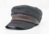 Fashion Men Blank Cotton Military Cap With Leather , Army Twill Cap