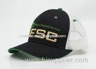 6 Panel Cotton Mesh Trucker Hats 3D Embroidery Logo Velcro Back