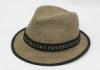 Summer Man Straw Fishing Bucket Hat Cap Brown 58cm With Ribbon