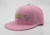 58cm Pink Embroidered Snapback Baseball Cap Flat For Spring / Autumn