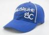 Blue 3D Embroidered Printed Baseball Caps Cotton Twill With Custom Logo