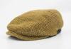 Brown Peaked Duck Bill Knitting Wool Hat Winter For Lady , Cotton Lining