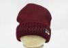 100% Cotton Winter Men Winter Beanie Hats Knitted With Flat Embroidery