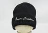 Woolen Winter Beanie Hats Black Color With Flat Embroidery Adults Size