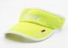 Tennis Fluorescence Yellow Sun Visor Cap Cotton With Velcro Back Closure