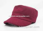 Flex Fit Red Cotton Military Cap 100% Cotton For Adults , Elastic Back
