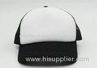 5 Panel Plain Black And White Baseball Caps Blank Mesh Trucker Hats For Men