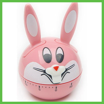 Cartoon Rabbit Design 60 mintues Plastic Mechanism Kitchen Timer