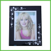 Bead Decorated Black Glass Photo Frame