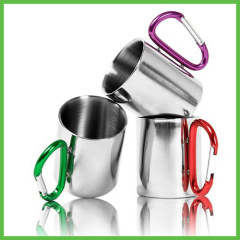 Double Wall Stainless Steel Carabiner Mug