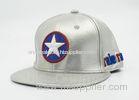 3D Embroidery PU Leather Flat Bill Hat Hip Hop Style , Fashion Baseball Cap