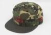 Flat Brim Fitted Baseball Caps Embroidered , Camouflage Snapback Cap