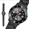 Fashion Male Black Ice Silicone Bracelet Watch Japan Movt 43MM Size for Giveaway Gift