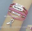 Unique Awareness Breast Cancer Pink Bracelet / Bangle With Debossed Logo