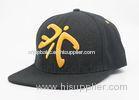 Black Summer Man Snapback Sport Baseball Caps / Hats With Flat Square Brim