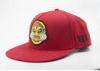 5 Panel Red Cotton Flat Bill Hats Visor Weave Patch Embroidery Logo