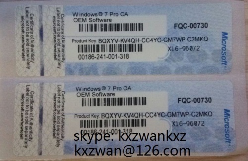 FPP Code Windows Product Key Sticker For Win 7 Home Prem/ultimate/home prem