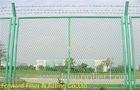 Green PVC Coated Fence , 50 x 200mm Expanded Metal Wire Mesh Fence