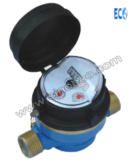 Single jet Dry type Vane wheel Water Meter with 45 deg Register