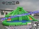 CE / UI Green Bouncy Inflatable Slide Water Jumper With Swimming Pool