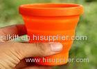 Customized Logo Printed Silicone Folding Cup / Orange silicone portable cup 170ml