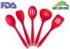 Non - Toxic Healthy Colourworks Silicone Kitchen Utensils With Slotted Spoon For Baking , Cooking