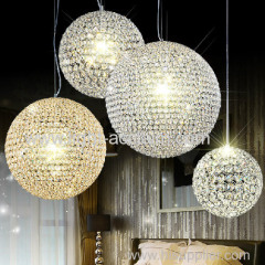 The iron ball crystal hanging lamp LED crystal lamp Led Art Chandelier pendant lamp