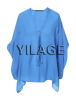 2015 dress factory Wholesale V neck plain blue chiffon blouse