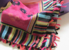 fashion Bohemian stle 100%polyester square scarf wth tassel on each side