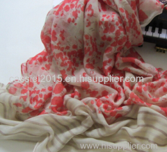 light red small broken flower fashion print 100%polyester scarf