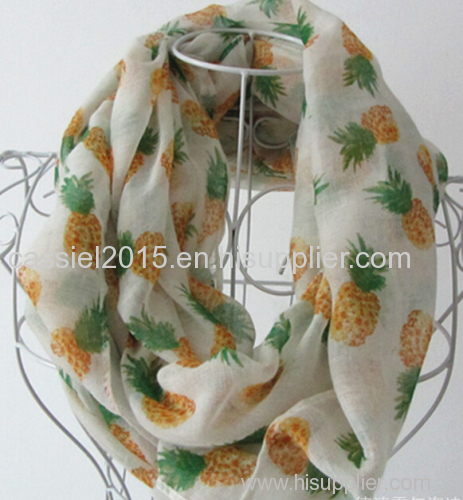 colorful pineapple print 100%polyester loop