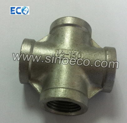 Female Equal Cross, Stainless Steel 304 or 316 Thread Pipe Fitting, Screwed Cross