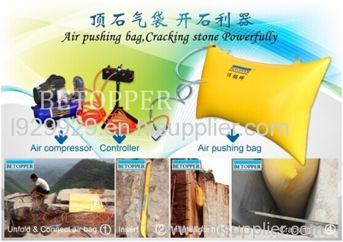 betopper air pushing bag for marble and granite quarry