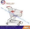 60L Wire Shopping Trolley Supermarket Shopping Cart Zinc Plated Unfolded