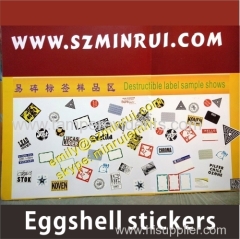 Custom printed destructible breakable vinyl eggshell graffiti stickers