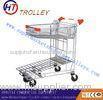 Four Wheels Wire Transport Shopping Trolley For Airline , Caster Size 4