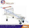 Zinc Plated Warehouse Wire Shopping Trolley , Transport Logistic Trolley Cart
