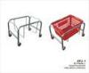 Red Plastic Basket Stand Retail Shop Equipment With Loading Capacity 10KGS