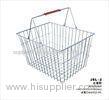 28 Liter Storage Supermarket Metal Shopping Basket With Two Red Plastic Handle