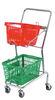 Commercial Four Wheel Double Basket Shopping Trolley Cart 520x425x1010mm