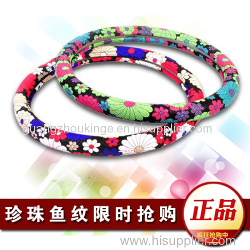 flower lady colorful rubber molded steering wheel cover auto accessories