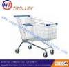 Large Unfolded Grocery Store Shopping Carts With Wheels Zinc Plated